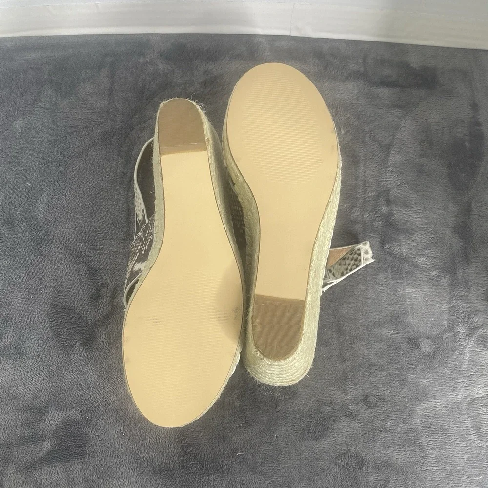 Steve Madden Steven Stelarr 9.5 Slingback Snake Print Wedge Open Toe Espadrille‎